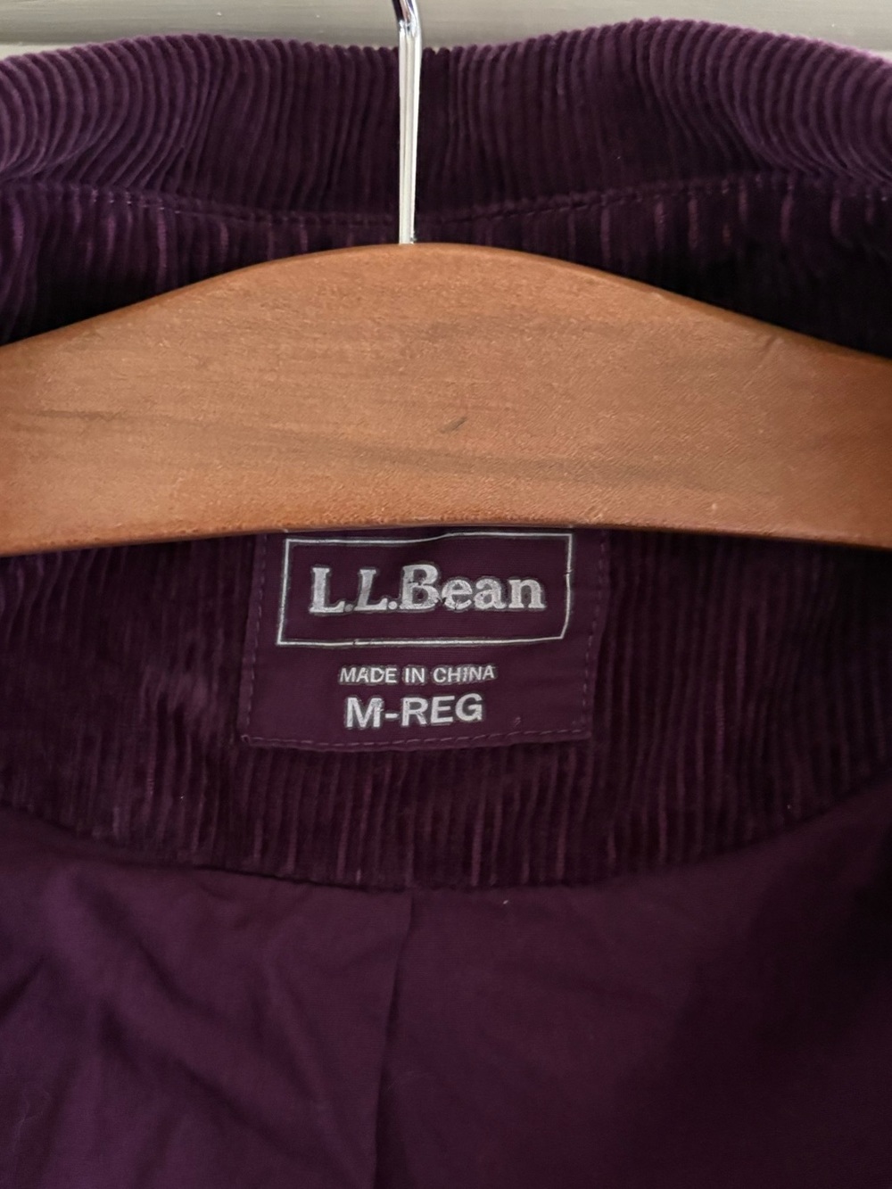 Vintage L.L. Bean Purple Corduroy Trench Coat Jacket with Lining #OKWF7 | Size M - Picture 5 of 7
